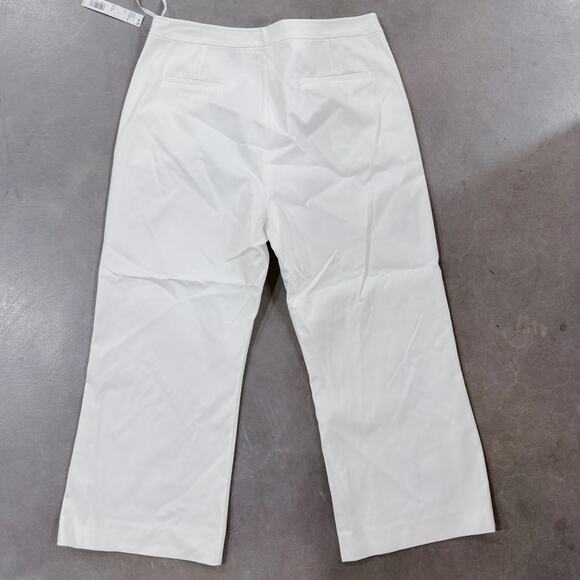 Antonio Melani Aveida Stretch Pique Straight Leg Cropped Pants Ivory Sz 14 NWT - Picture 8 of 11